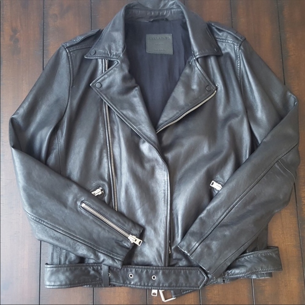 ALLSAINTS Leather Biker Jacket L